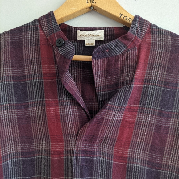 ARITZIA Plaid Henley Lightweight Flannel Tunic - Picture 2 of 5